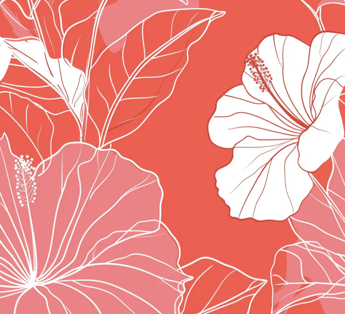 Coral Elegance: A Splash of Hibiscus in Your Space