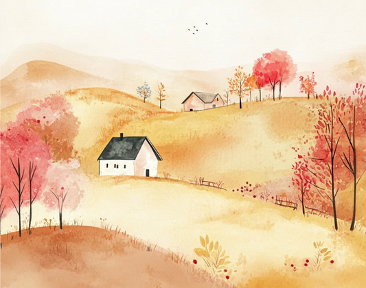 Embrace Serenity with Golden Hillside Farm Art