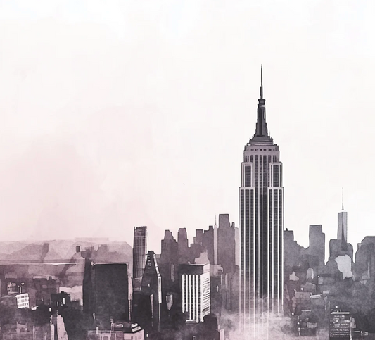 Elevate Your Space: New York City Skyline Minimalist Watercolor