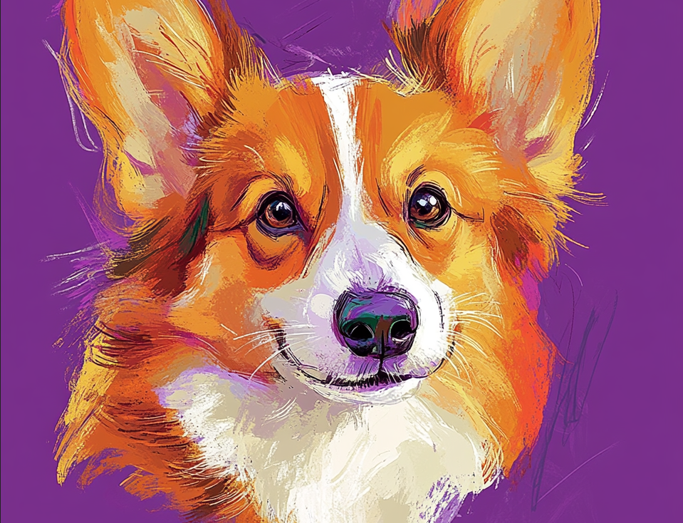 Corgi Cheer: A Vibrant Portrait of Pawsitive Vibes