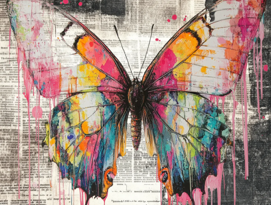 Flutter Into Style with Vintage Flare: The Vibrant Butterfly Wall Art