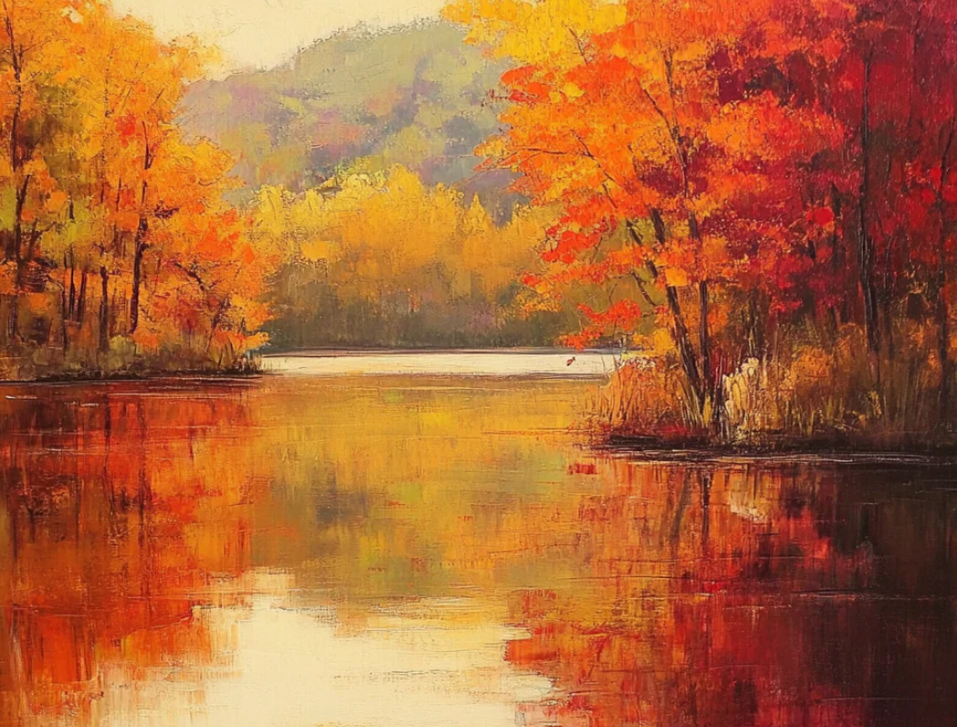 Embrace the Tranquility of Autumn with Golden Reflections