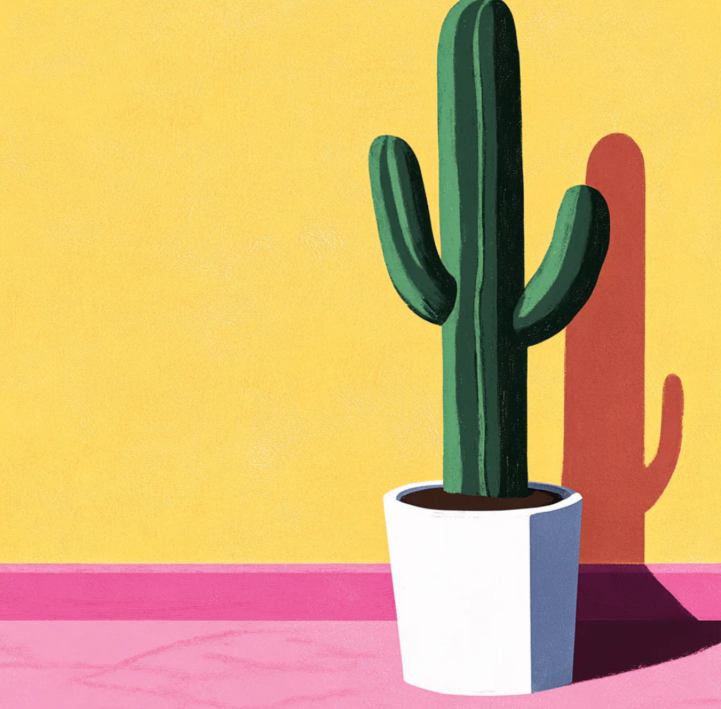 Embrace the Desert Vibe: Meet the Lone Cactus Love Art Print