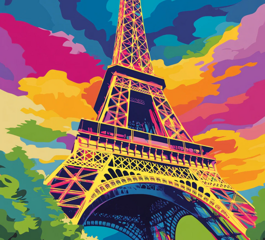 Vibrant Whispers of Paris: Eiffel Tower Pop Art