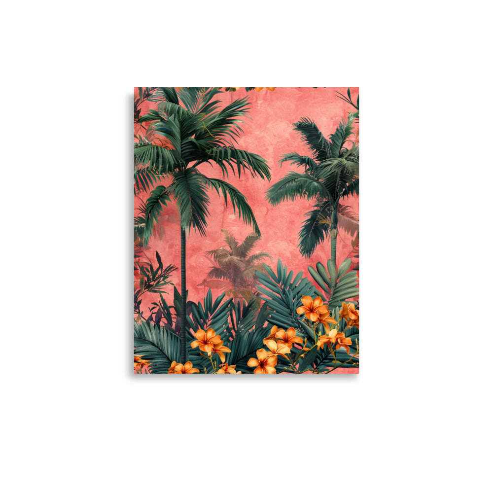 Exotic Floral Paradise: Tropical Flora on Coral