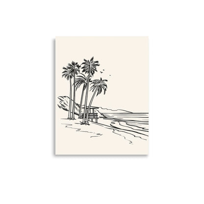 Coastal Contours: Line Art of a SoCal Beachscape