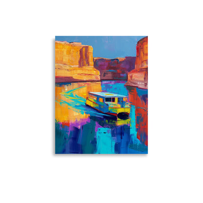 Journey Through Color: Houseboat on Lake Powell's Vibrant Waters