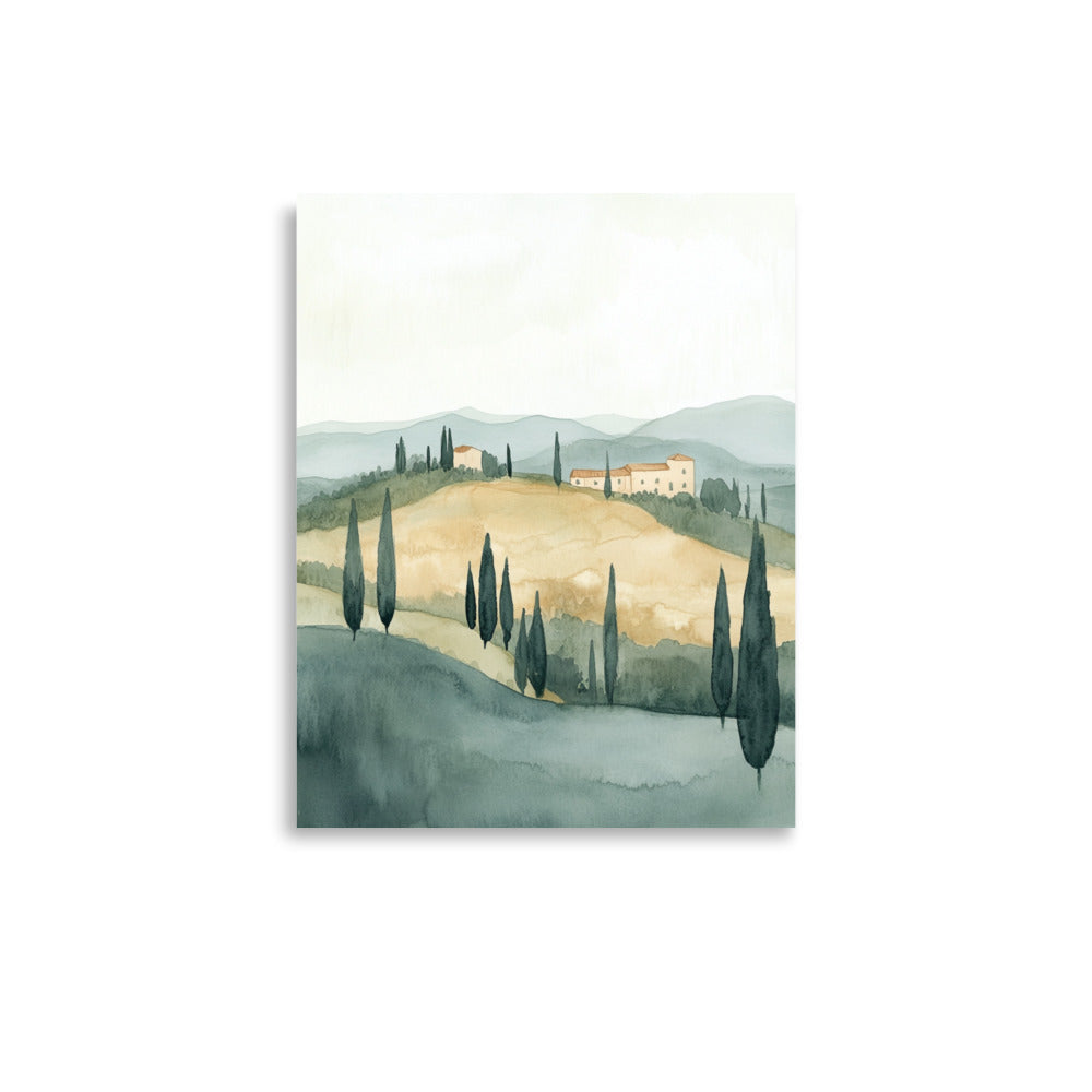 Tuscan Serenity – A Timeless Watercolor Landscape