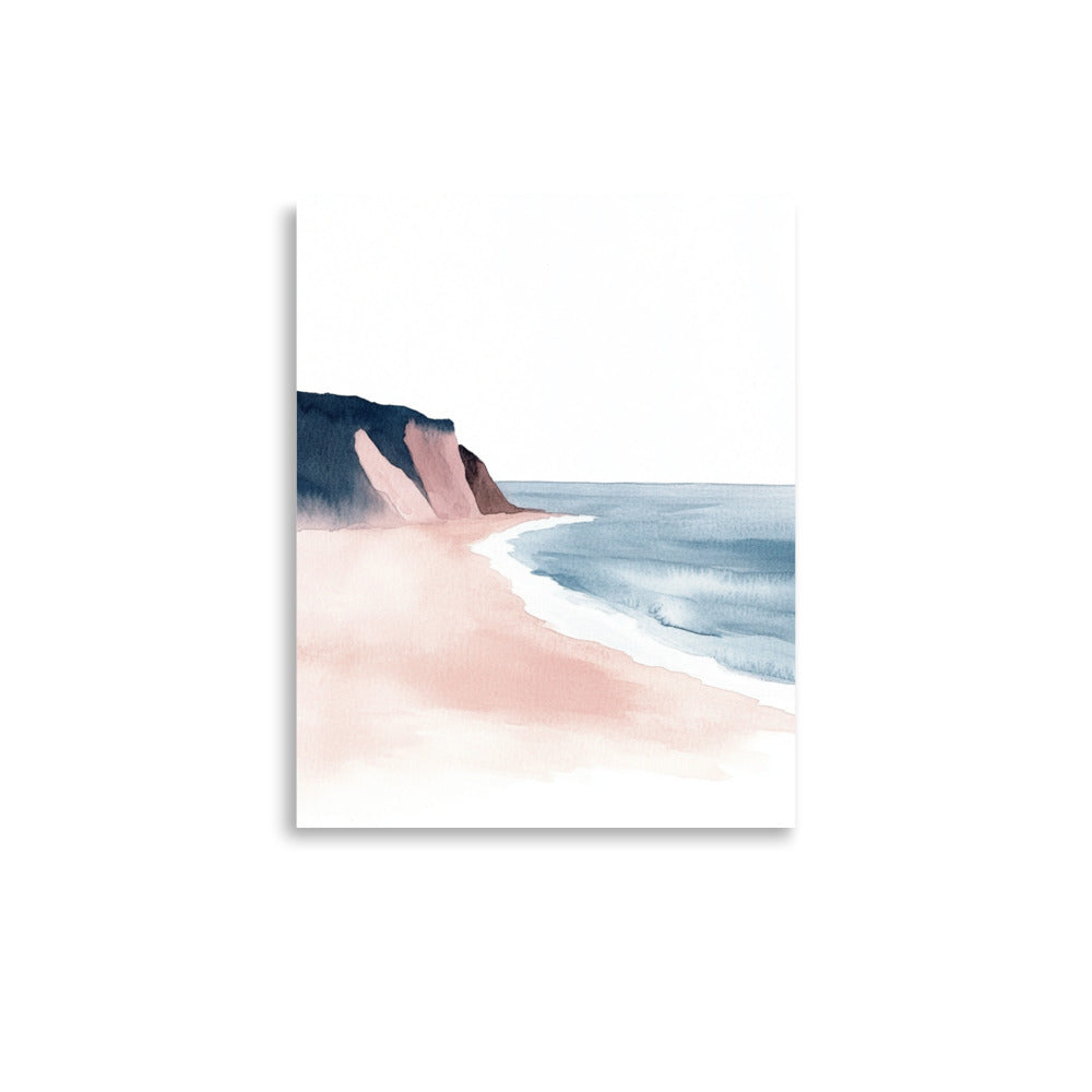 California Coastline – Minimalist Watercolor Seascape