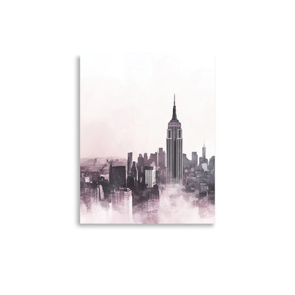 New York City Skyline – Minimalist Watercolor Urban Elegance