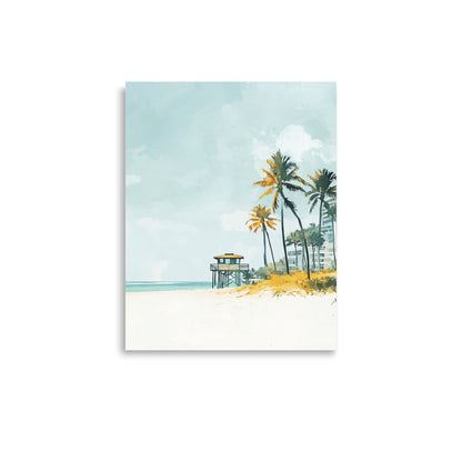 Miami Beach Serenity – Minimalist Watercolor Coastal Charm