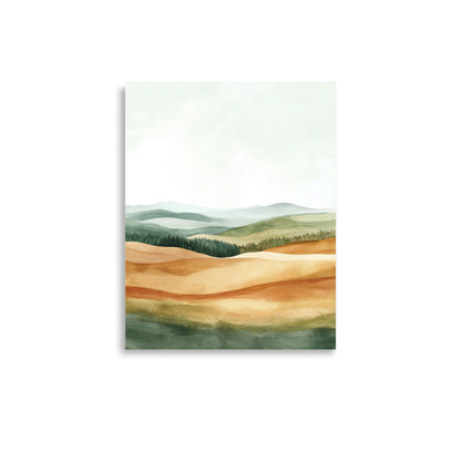 Scottish Rolling Hills – Minimalist Watercolor Landscape Art Print