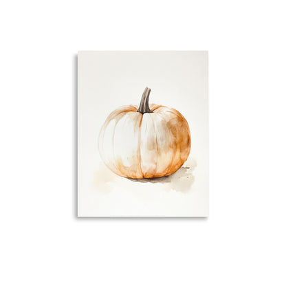 Autumn Essence: Minimalist Watercolor of a Pumpkin