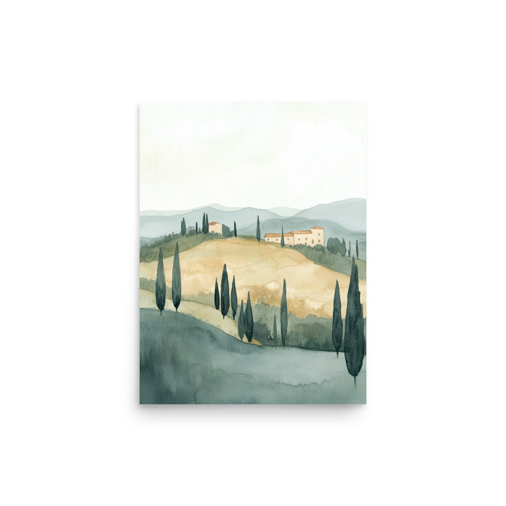 Tuscan Serenity – A Timeless Watercolor Landscape