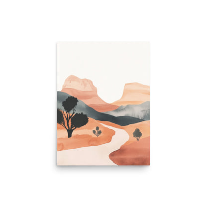 Desert Elegance – Minimalist Watercolor of Moab's Landscape