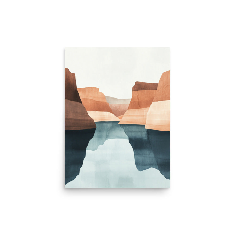 Lake Powell Serenity – Minimalist Watercolor Landscape