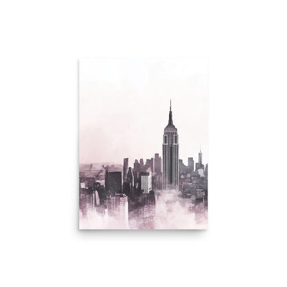 New York City Skyline – Minimalist Watercolor Urban Elegance