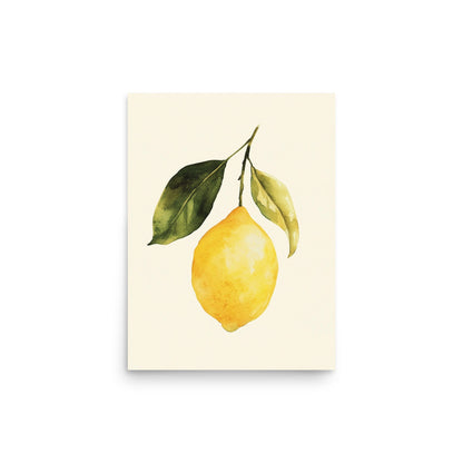 Citrus Charm: Minimalist Watercolor of a Lemon