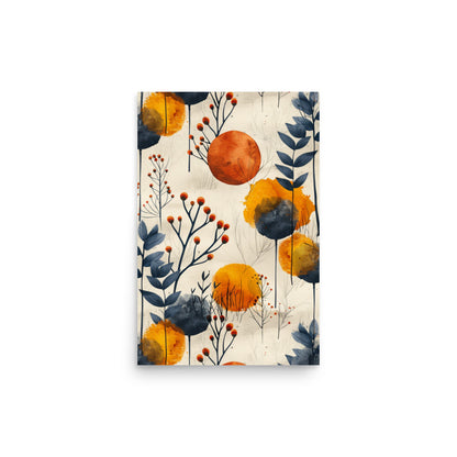 Autumnal Elegance: Abstract Watercolor Botanicals in Warm Hues