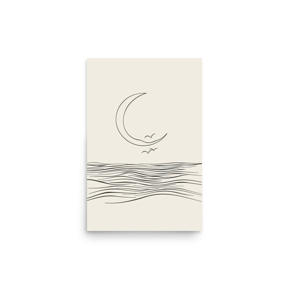 Serenity Seascape - Moonlit Ocean