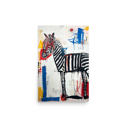 Zebra Zeal: A Vivid Canvas of Abstract Instincts