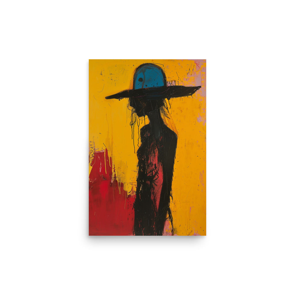 Silhouette of Intrigue: Abstract Woman in Hat