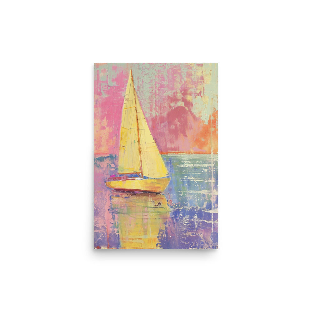 Sailing into the Sunset: Abstract Nautical Art