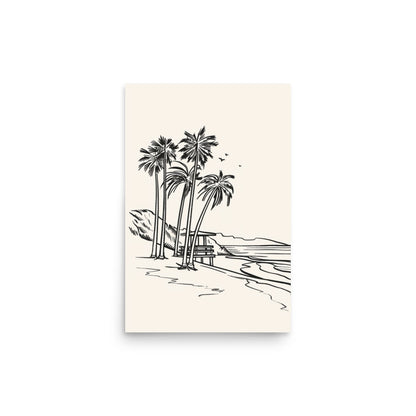 Coastal Contours: Line Art of a SoCal Beachscape