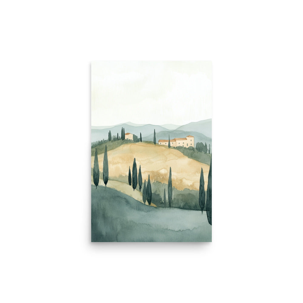 Tuscan Serenity – A Timeless Watercolor Landscape