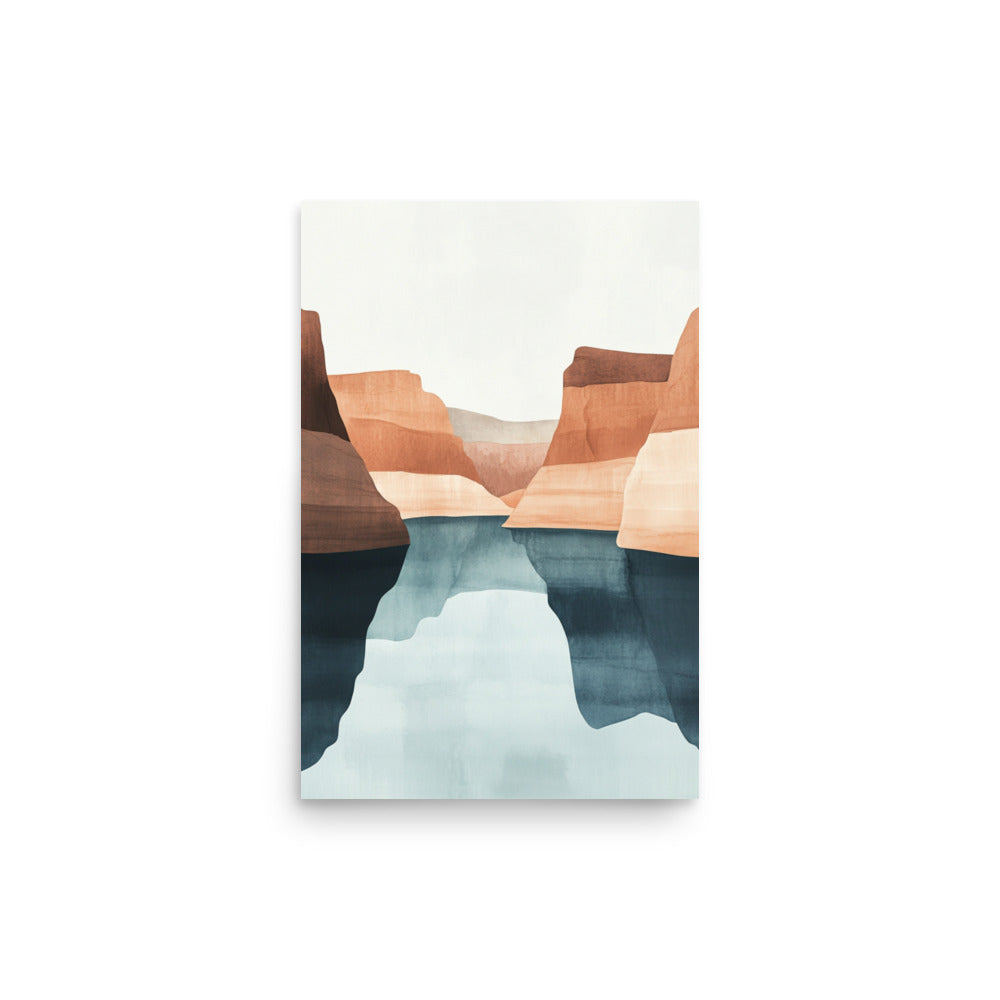 Lake Powell Serenity – Minimalist Watercolor Landscape