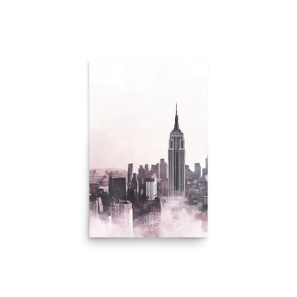 New York City Skyline – Minimalist Watercolor Urban Elegance