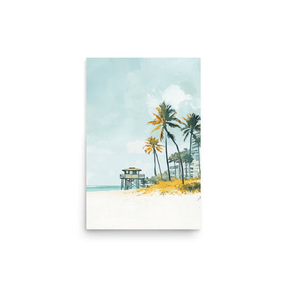 Miami Beach Serenity – Minimalist Watercolor Coastal Charm