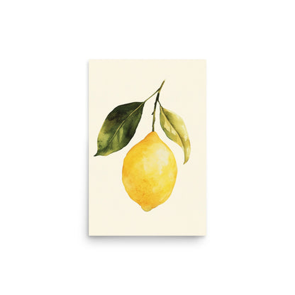 Citrus Charm: Minimalist Watercolor of a Lemon