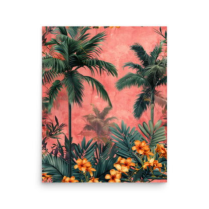 Exotic Floral Paradise: Tropical Flora on Coral