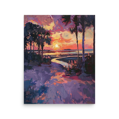 Twilight Palms: Sunset Embrace