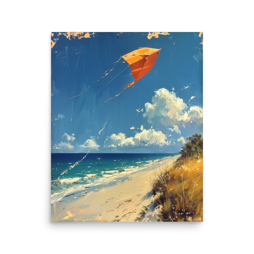 Coastal Breeze: Kite Flying on the Shimmering Shore