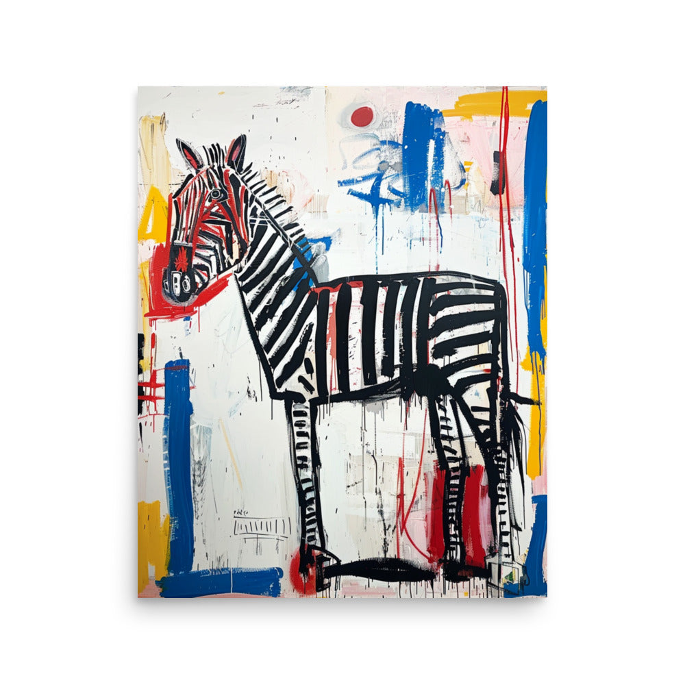 Zebra Zeal: A Vivid Canvas of Abstract Instincts