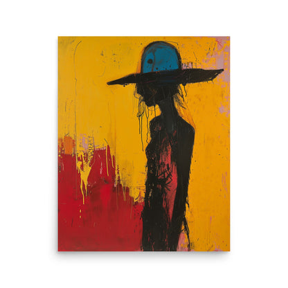 Silhouette of Intrigue: Abstract Woman in Hat