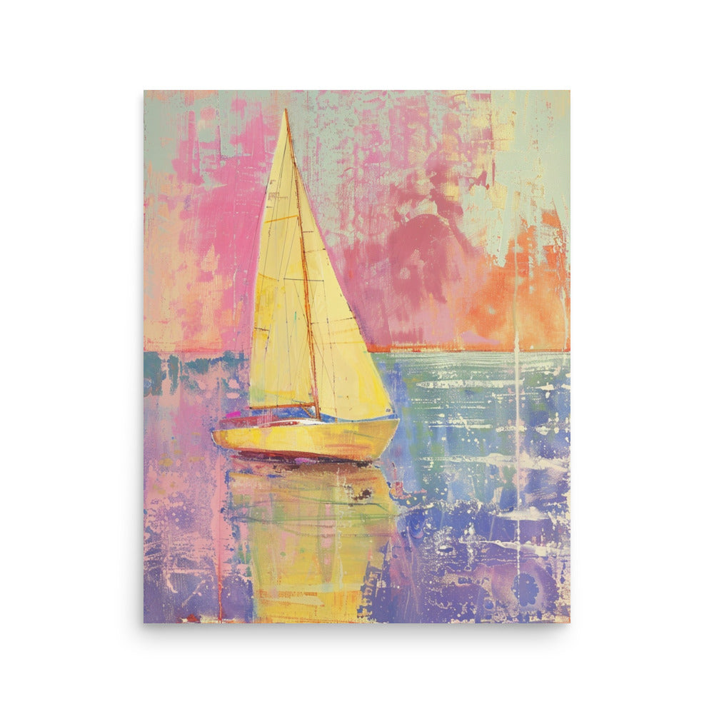 Sailing into the Sunset: Abstract Nautical Art