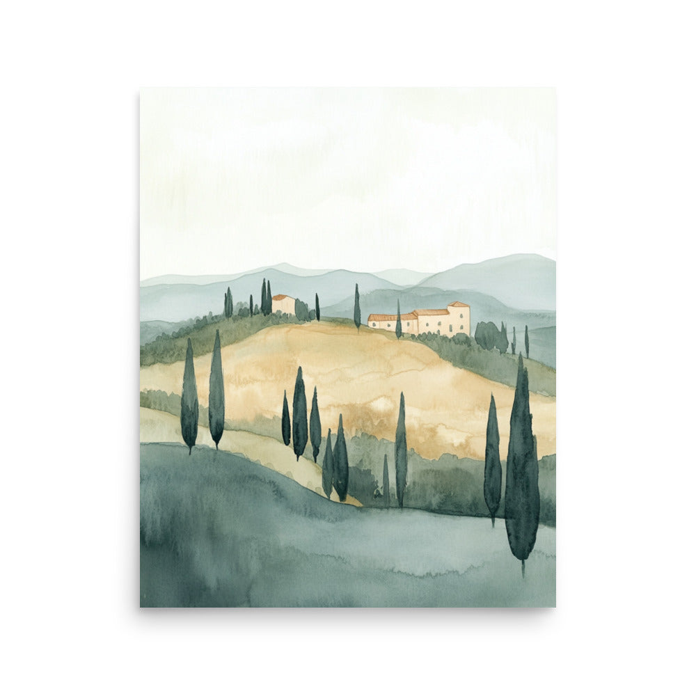 Tuscan Serenity – A Timeless Watercolor Landscape