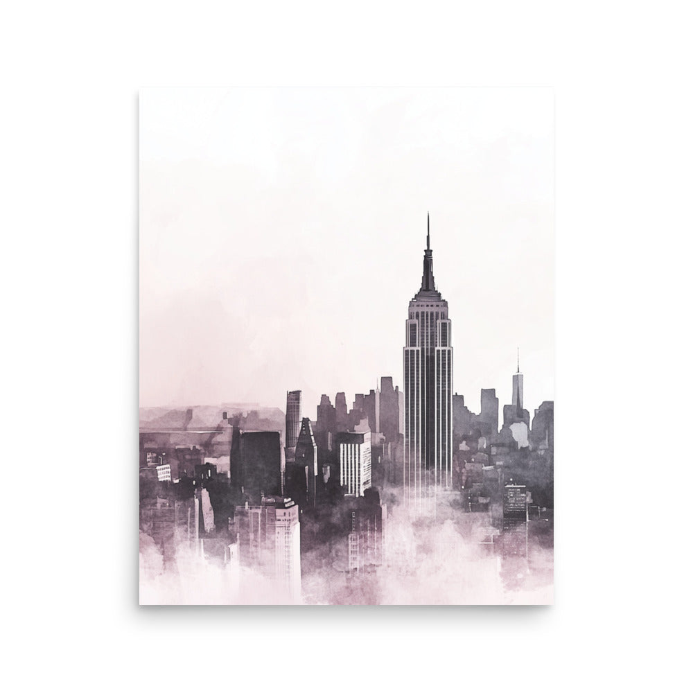 New York City Skyline – Minimalist Watercolor Urban Elegance