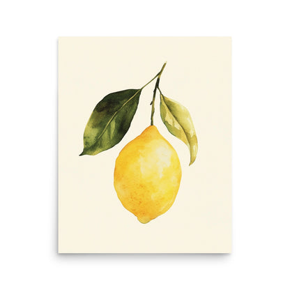 Citrus Charm: Minimalist Watercolor of a Lemon