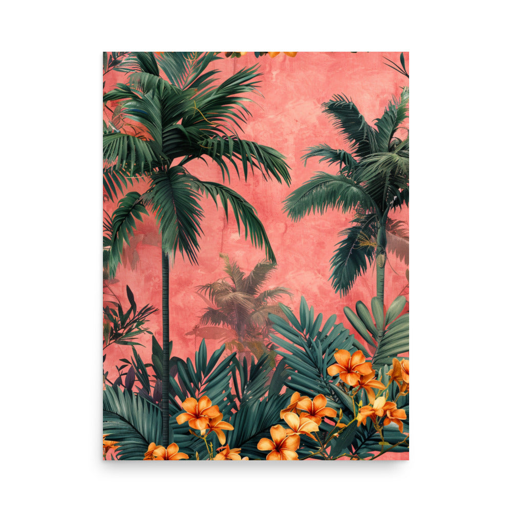 Exotic Floral Paradise: Tropical Flora on Coral