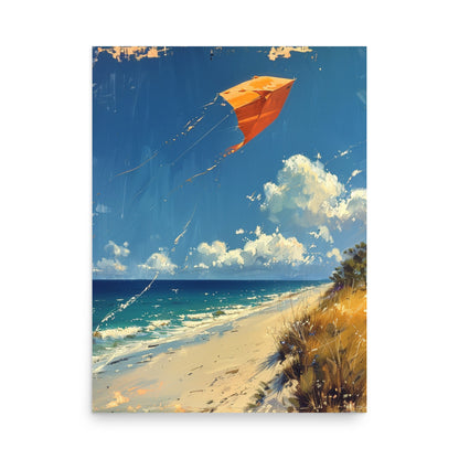 Coastal Breeze: Kite Flying on the Shimmering Shore