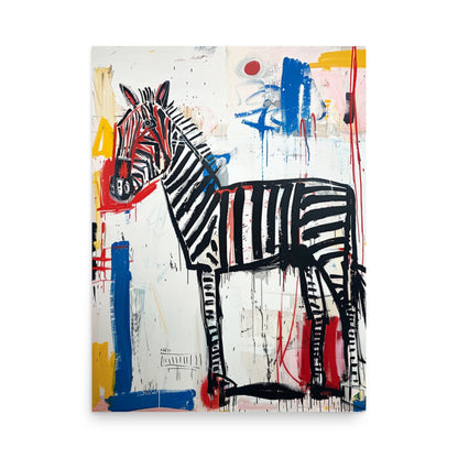 Zebra Zeal: A Vivid Canvas of Abstract Instincts