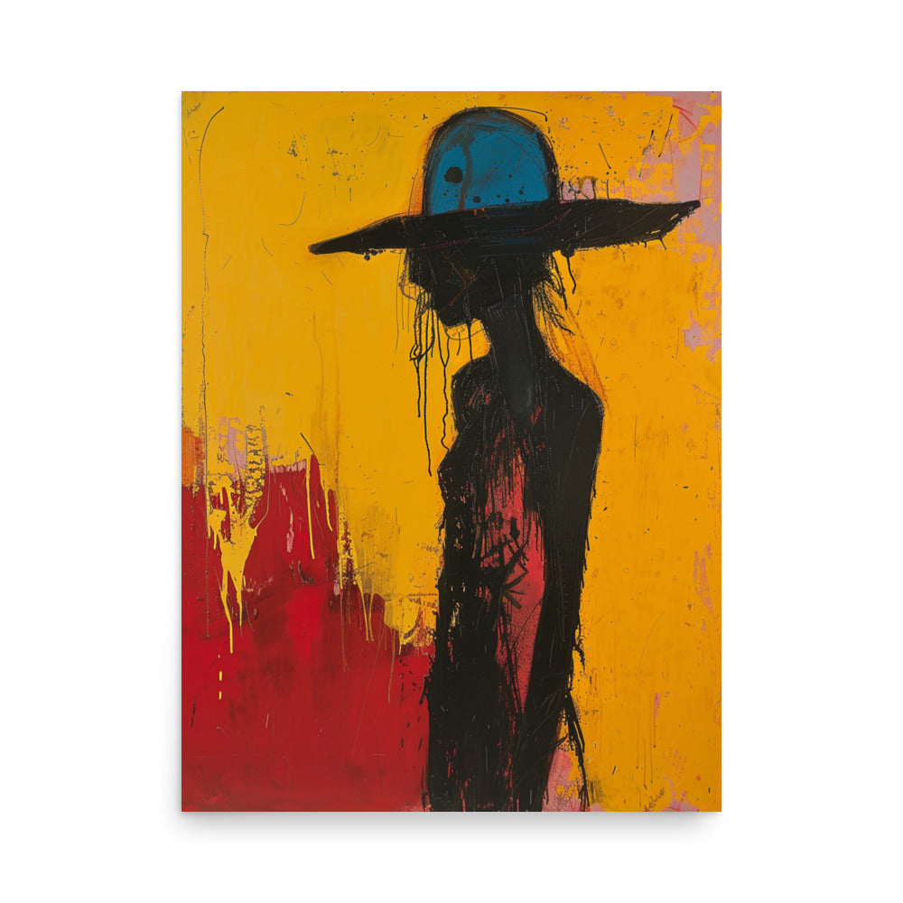 Silhouette of Intrigue: Abstract Woman in Hat