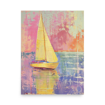 Sailing into the Sunset: Abstract Nautical Art