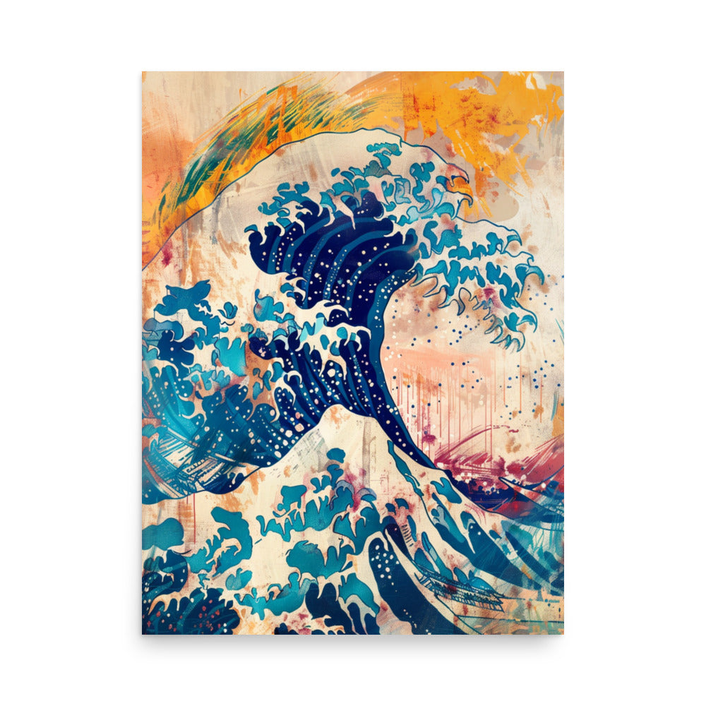 Oceanic Majesty: Modern Tribute to Hokusai's Wave