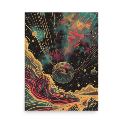 Surreal Galaxy Art: Vibrant Cosmic Illustration