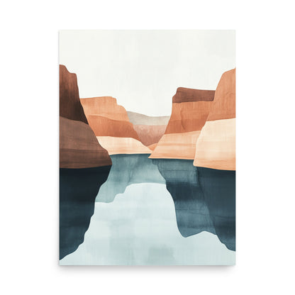 Lake Powell Serenity – Minimalist Watercolor Landscape